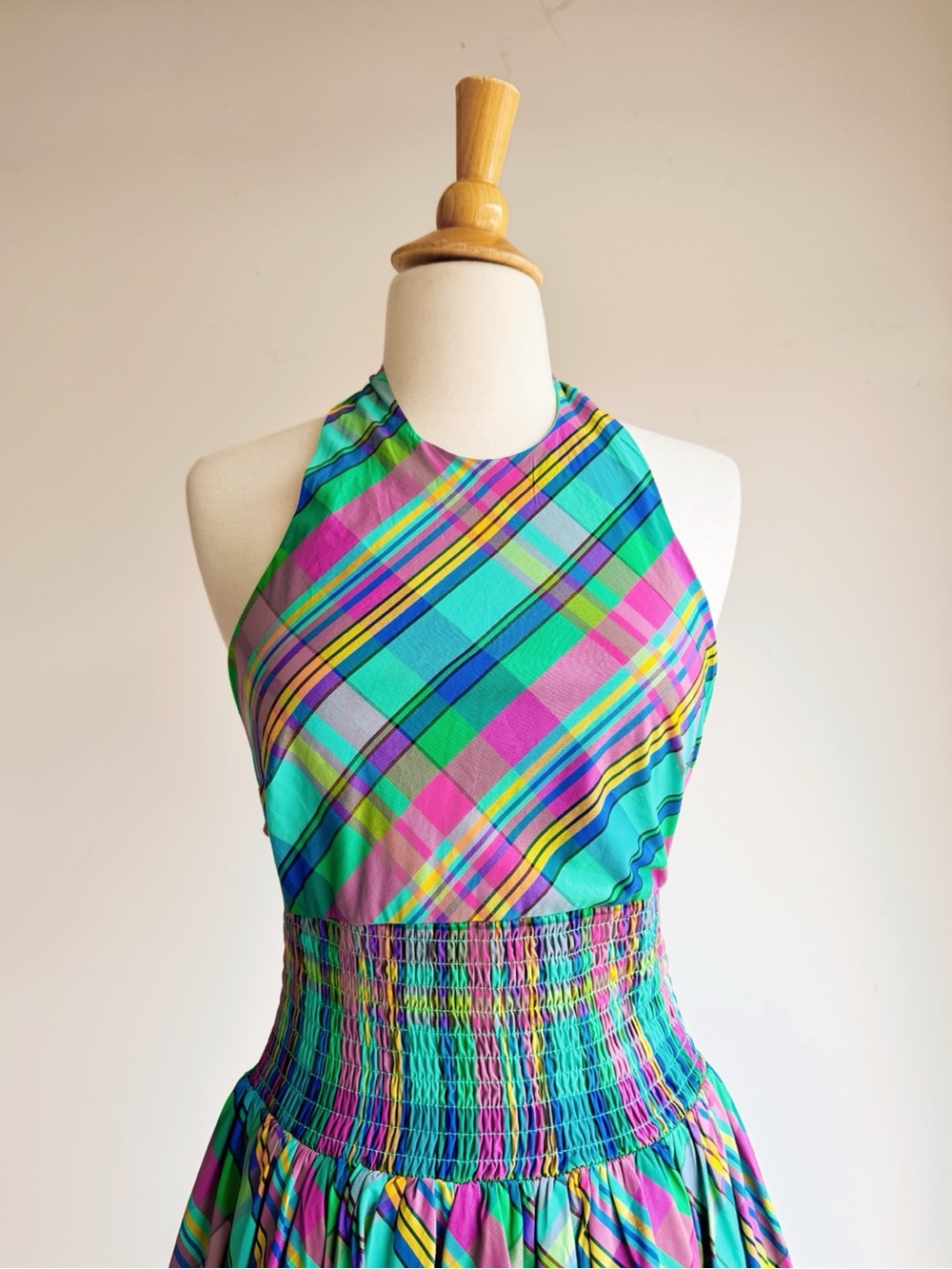 NWT Christopher John Rogers x Target Plaid Bow Back Halter Midi Dress Size 0 - Picture 4 of 8